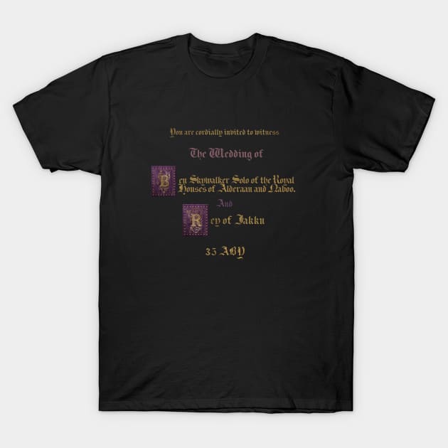 Reylo Wedding Invitation T-Shirt by Girls With Sabers